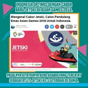 Cabang Olahraga Baru - Jet Ski. Sumber: GDrive
